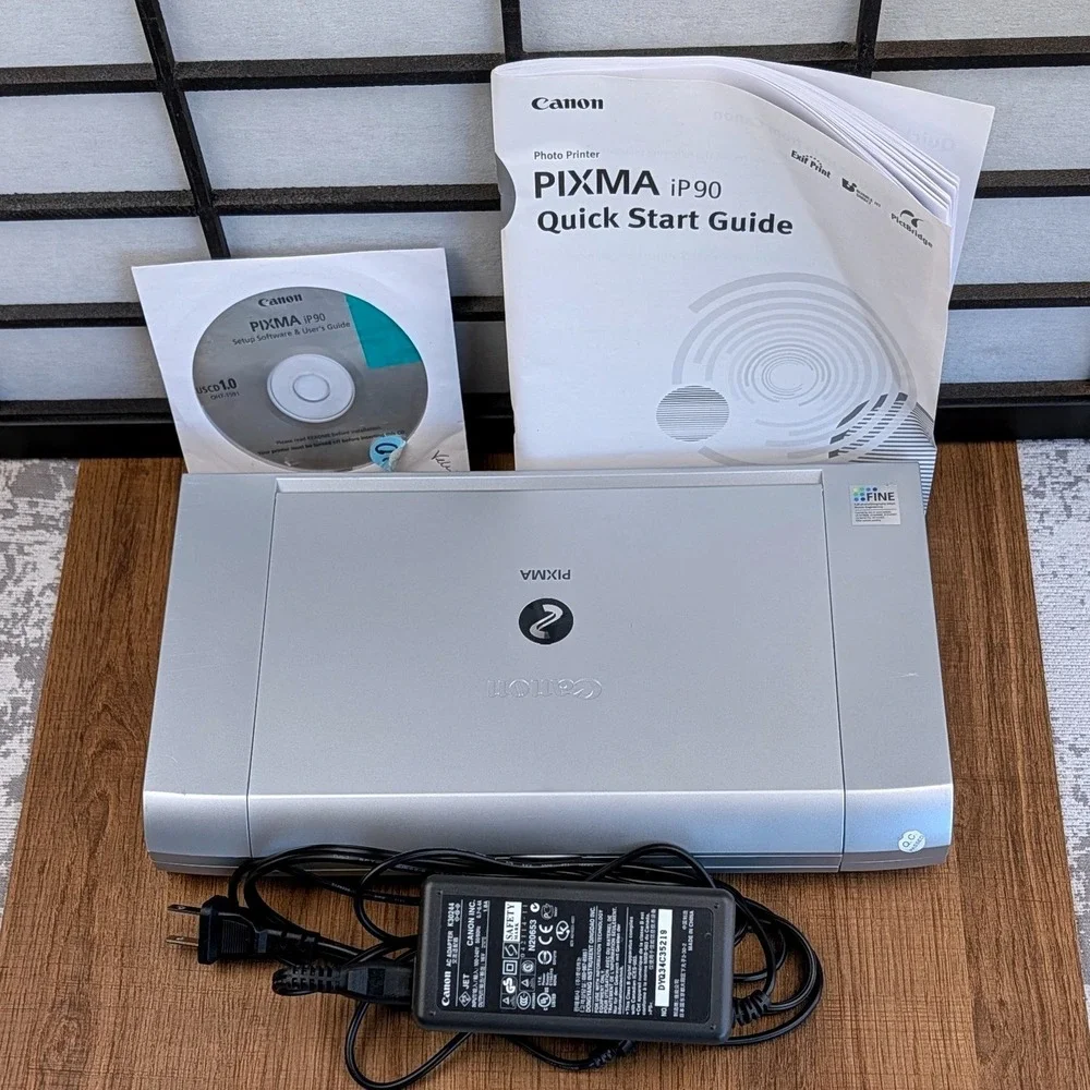 Canon PIXMA iP90 Mobile Photo Printer Silver Portable Inkjet K30244 Tested